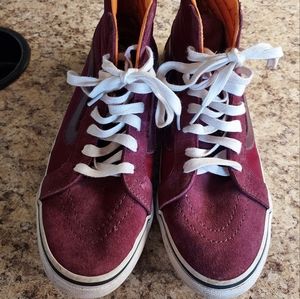 VANS sk8 high top zipper Maroon Size 9